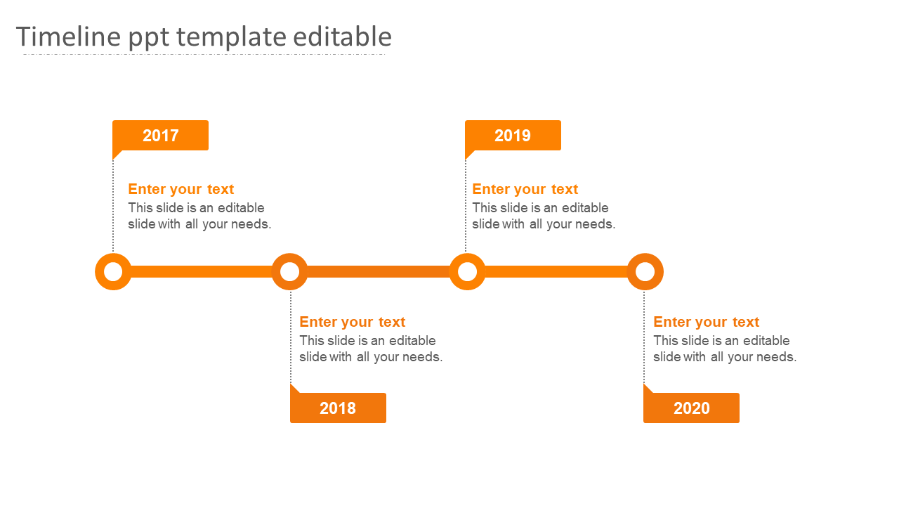 timeline ppt template editable-4-Orange